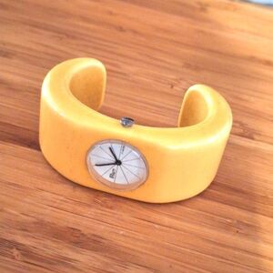 Art Deco RARE Royal Dynasty Orange Bakelite Cuff Watch Parts Not Keeping Time